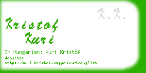 kristof kuri business card
